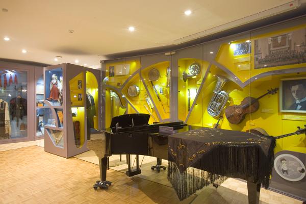 Grand piano on the museum room.