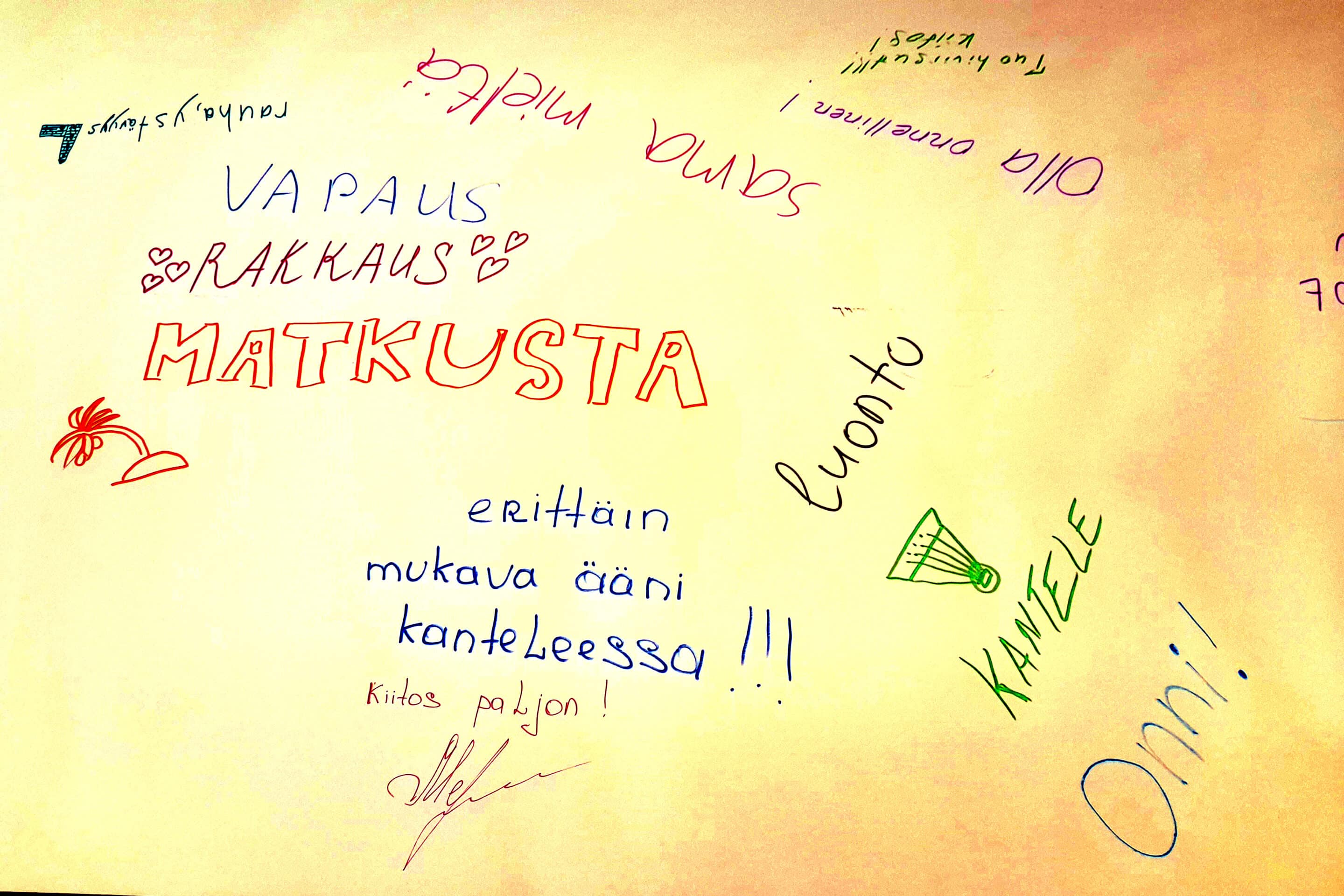 Finnish text on the board about culture heritae