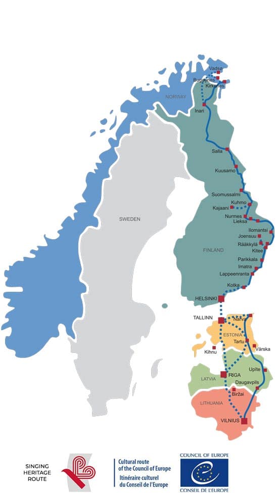 Singing Heritage Route - Norway, Finland, Estonia. Latvia,and Lithuania